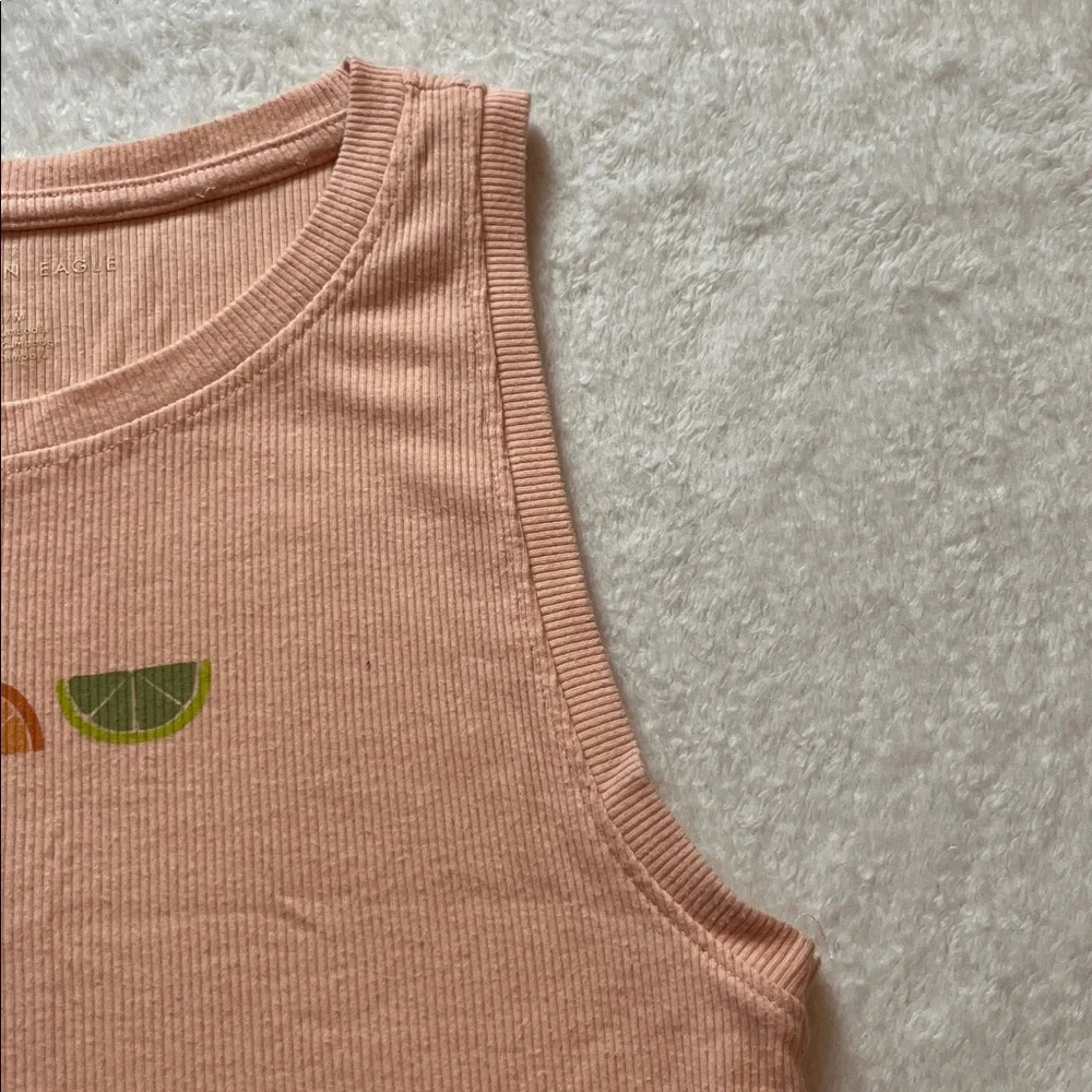 Peach colored American eagle crop tank top - Picture 6 of 6